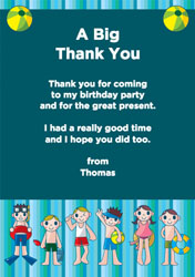 swimming thank you cards