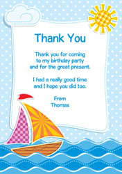 patchwork boat thank you cards