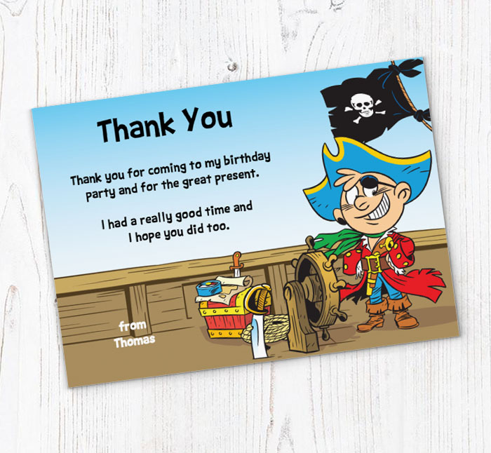 pirate thank you cards