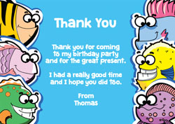 cartoon fish thank you cards