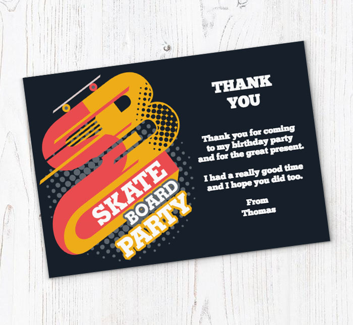 skateboard thank you cards