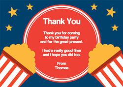 popcorn and stars thank you cards