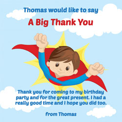 boys superhero personalised thank yous
