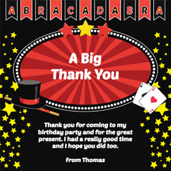 magic show thank you cards