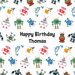 robots wrapping paper