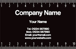 black and white ruler business cards