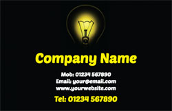 glowing light bulb business cards