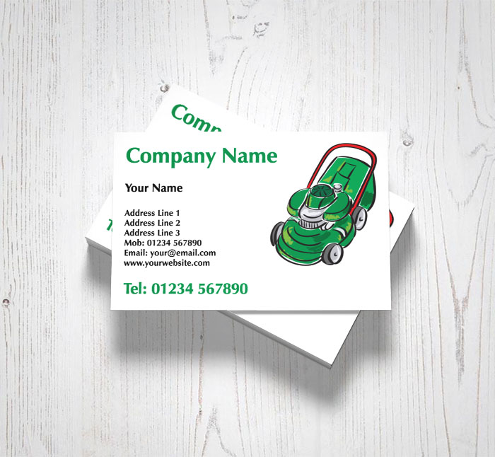 lawnmower sketch business cards