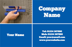 blue plastering business cards
