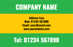 green and yellow business cards