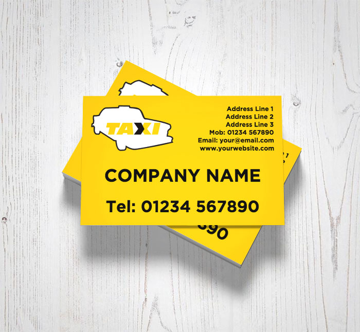 retro taxi business cards