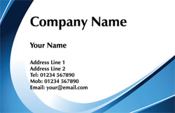 blue swish business cards