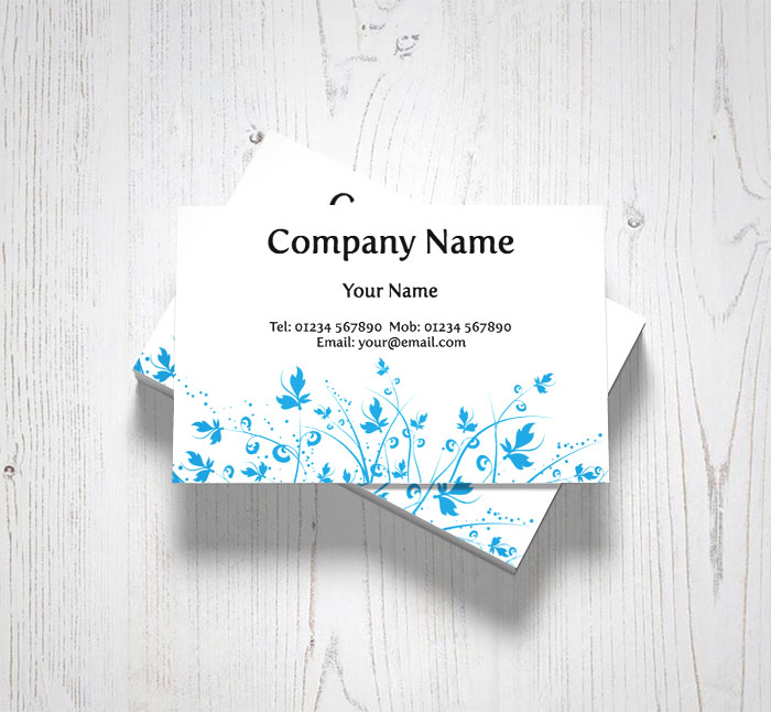 blue flowers business cards