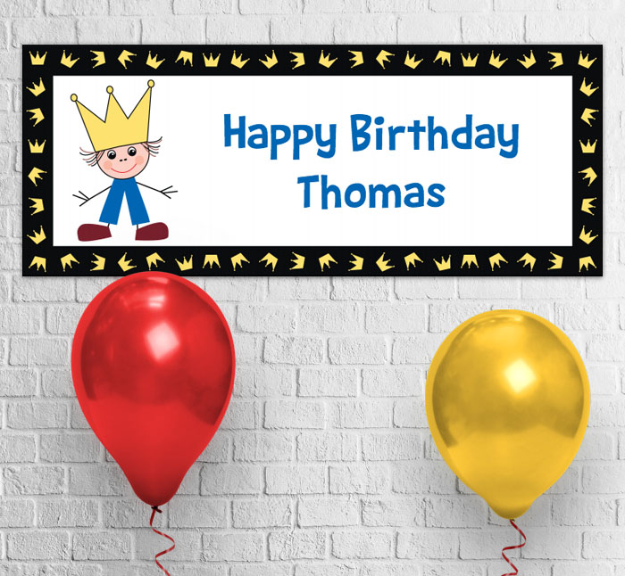 prince and crowns party banner