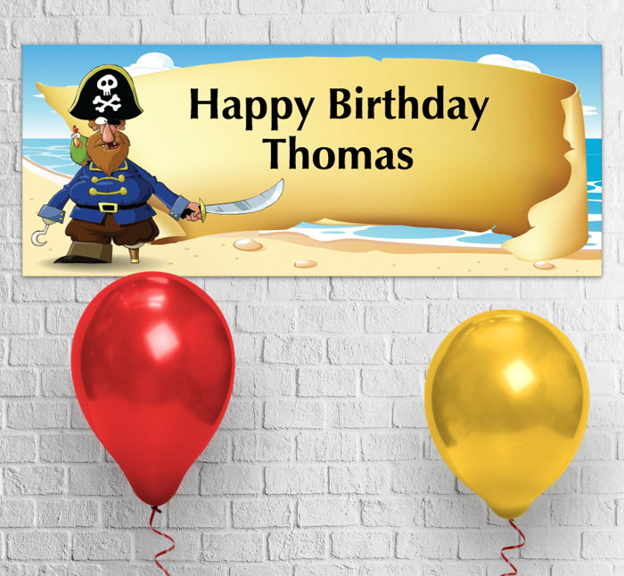 one legged pirate party banner