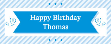 blue stripes party banner
