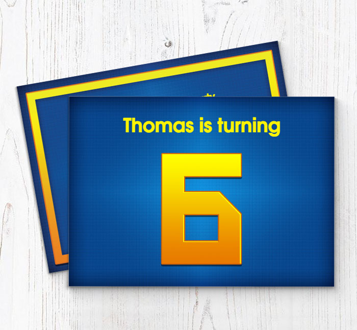 arcade 6th birthday party invitations