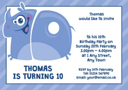 rhino 10th birthday party invitations