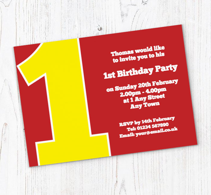 the big number 1 party invitations