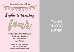 pink 4th photo party invitations