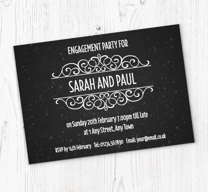 black and white invitations