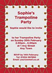 red trampoline party invitations