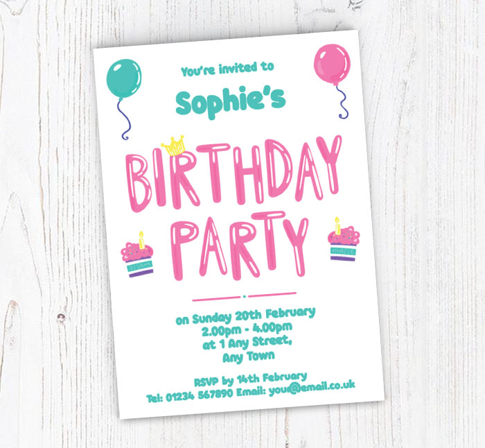 balloon birthday party invitations