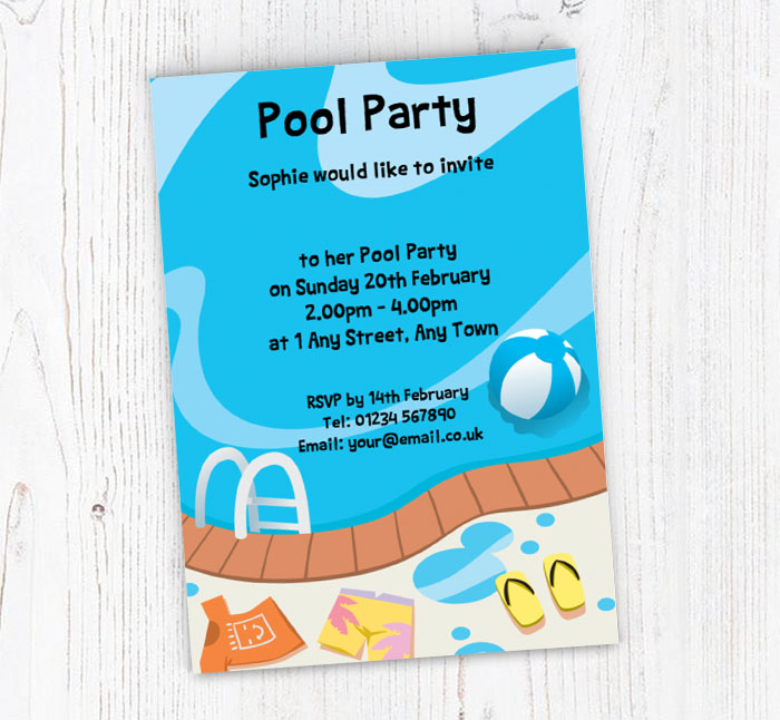 poolside party invitations