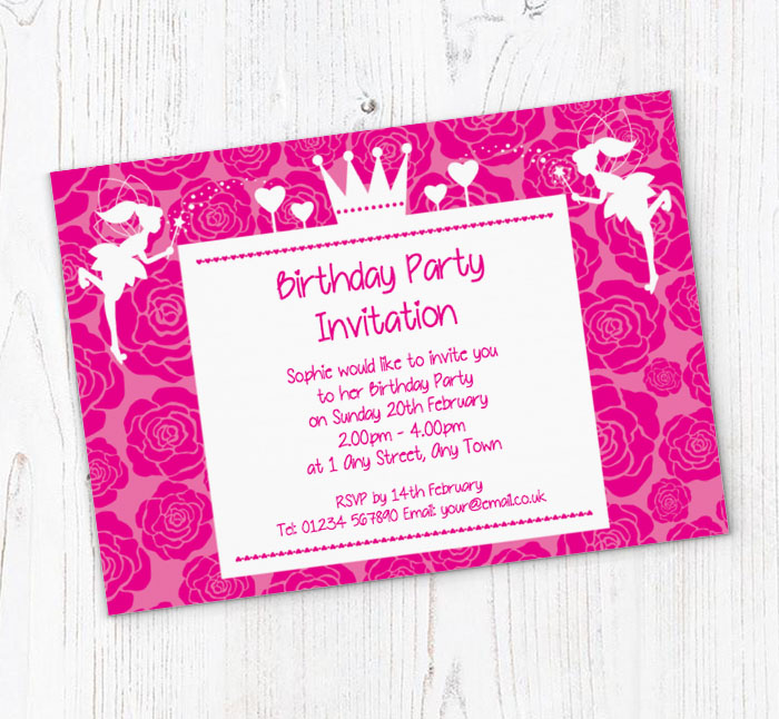 fairy wishes party invitations