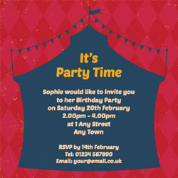 big top party invitations