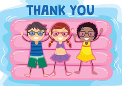 inflatable raft thank you cards