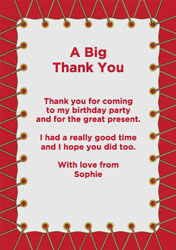 red trampoline thank you cards