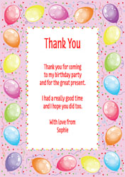 balloon border thank you cards