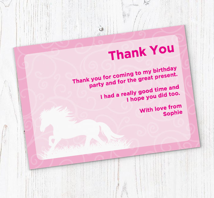 white horse thank you cards