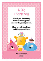 cartoon animals thank you cards