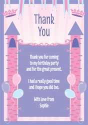 fairytale castle thank you cards