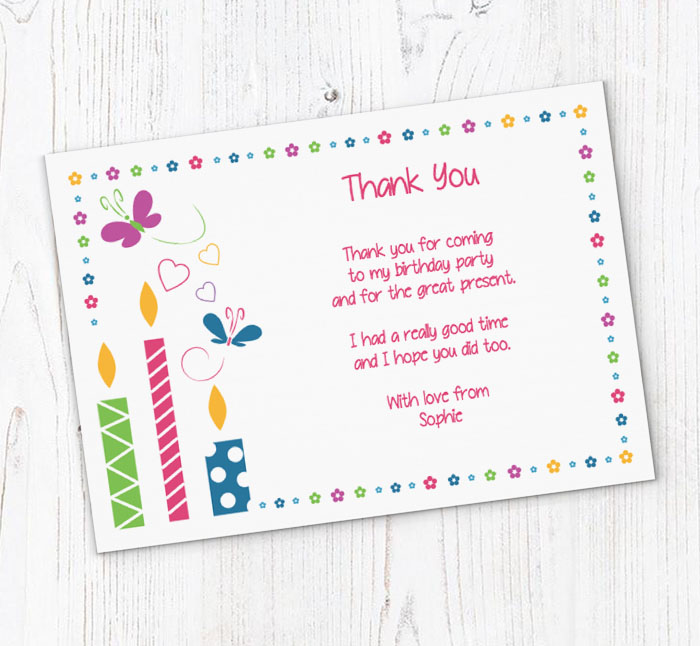 butterfly candles thank you cards