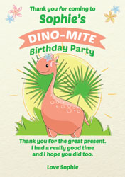 girls dinosaur thank you cards