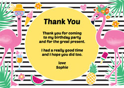 fun flamingos thank you cards