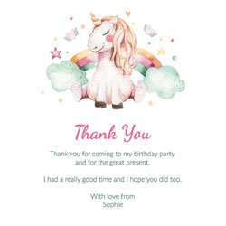 unicorn dreams thank you cards