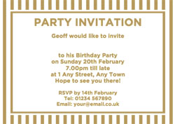 gold foil vertical stripes invitations