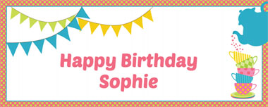 teapot and bunting party banner