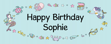 mermaid frame party banner