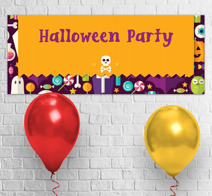 halloween icons party banner