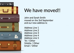 suitcases moving cards