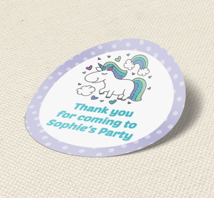 unicorn rainbow party stickers