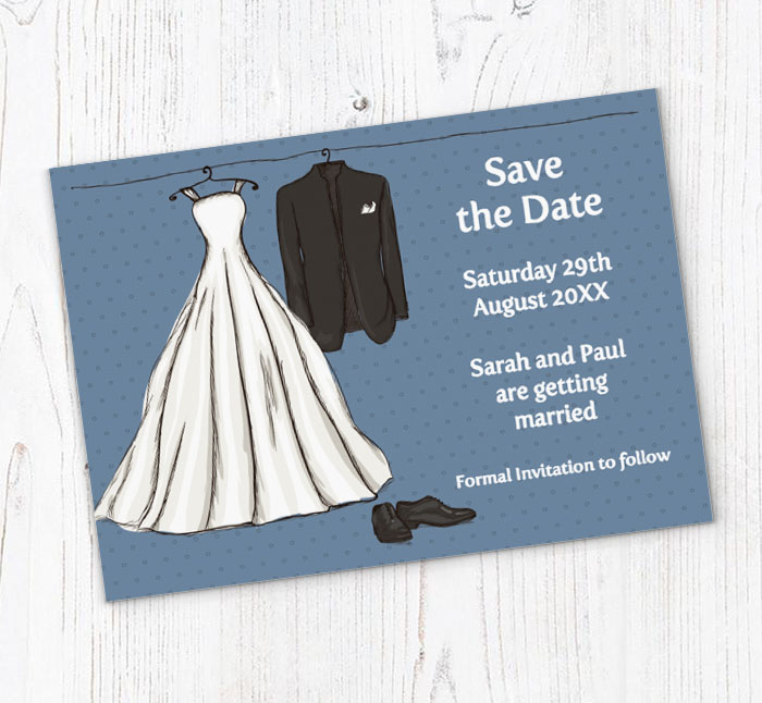 wardrobe save the date cards