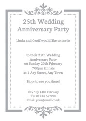 silver foil ornate border invitations