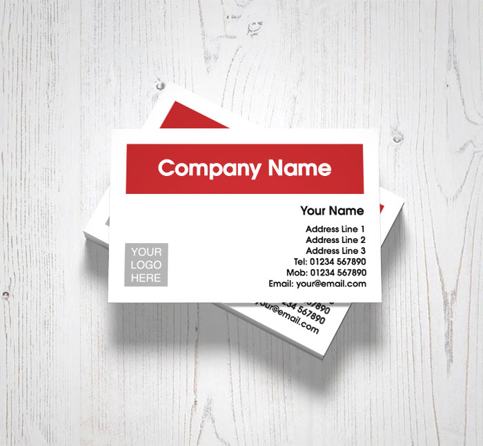 dark red logo upload business cards