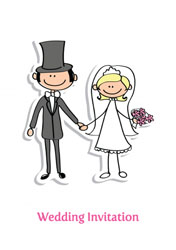 bride and groom invitations